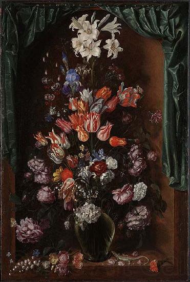 Jacob de Gheyn II Vase of Flowers with a Curtain Norge oil painting art